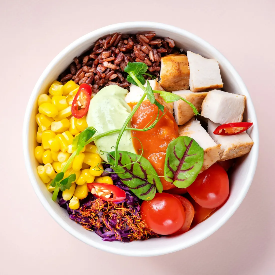 Rainbow tofu poke bowl